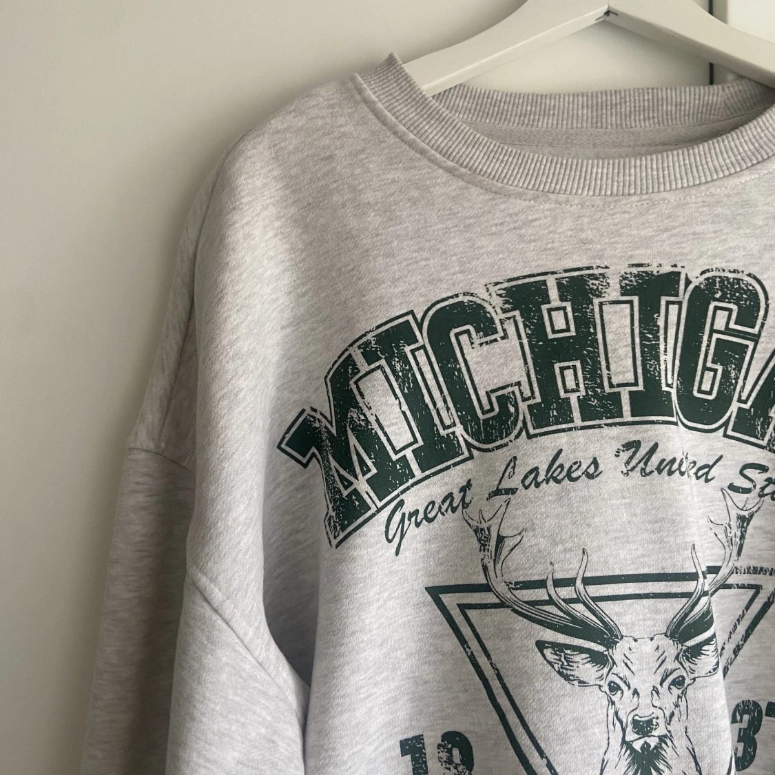 Grå Sweatshirt Med Tryck - 90