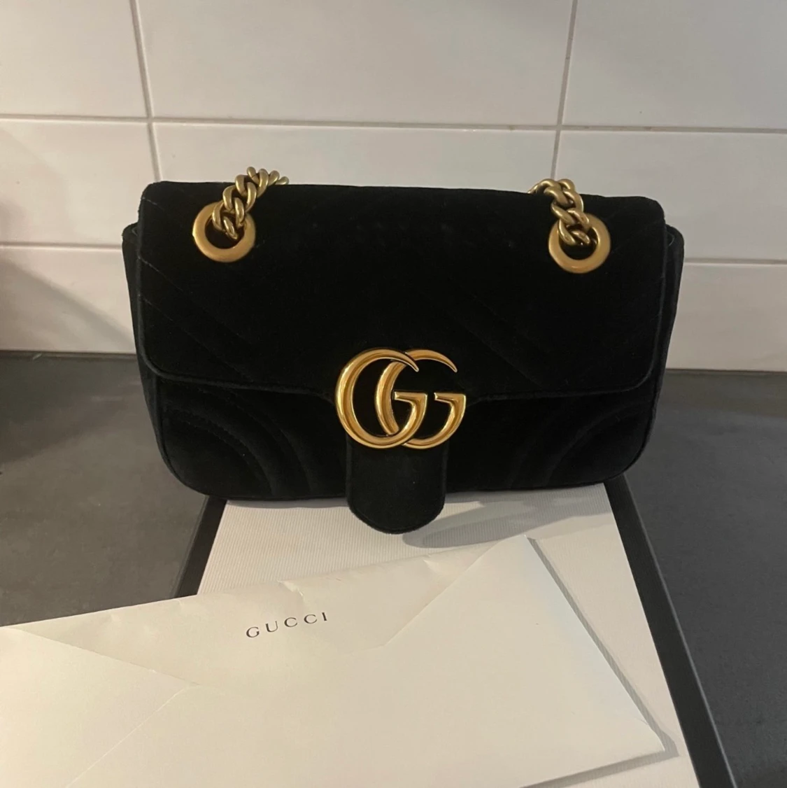 Gucci marmont black velvet