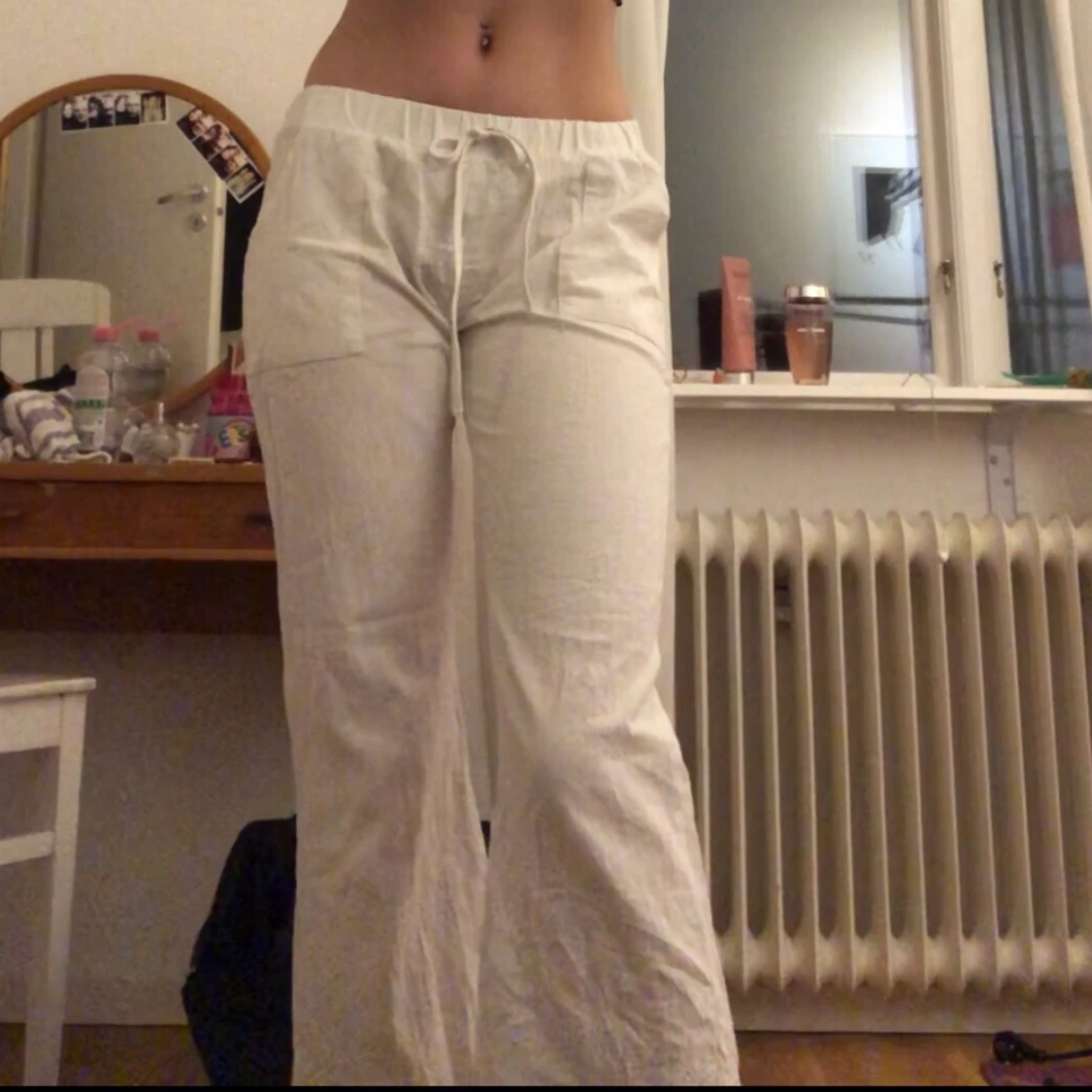 Lågmidjade Linnebyxor