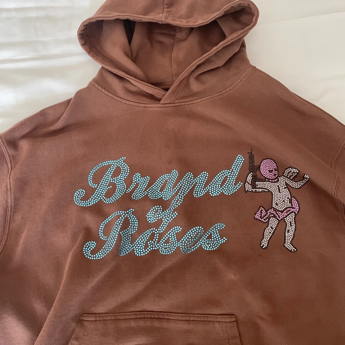 Brand Of Roses Angel hoodie, washed Brown