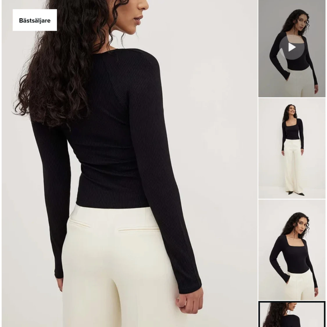 Ribbstickad topp från Nakd - 91