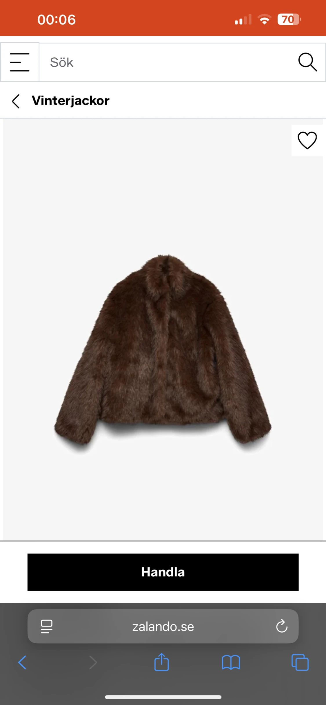 Brun pälsjacka med fluffig look