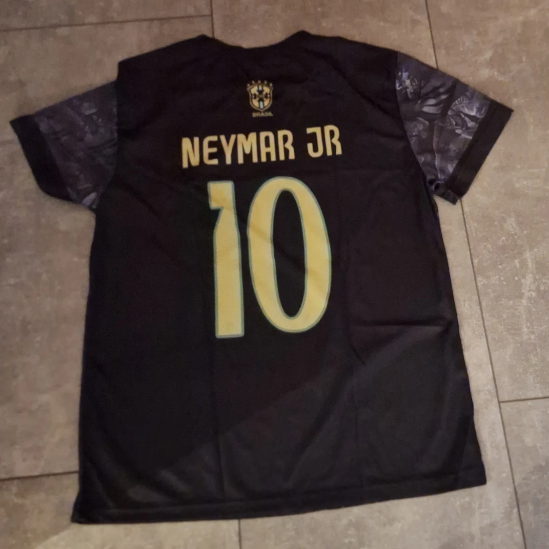 Svart Brasil Neymar JR 10 fotbollströja - 1
