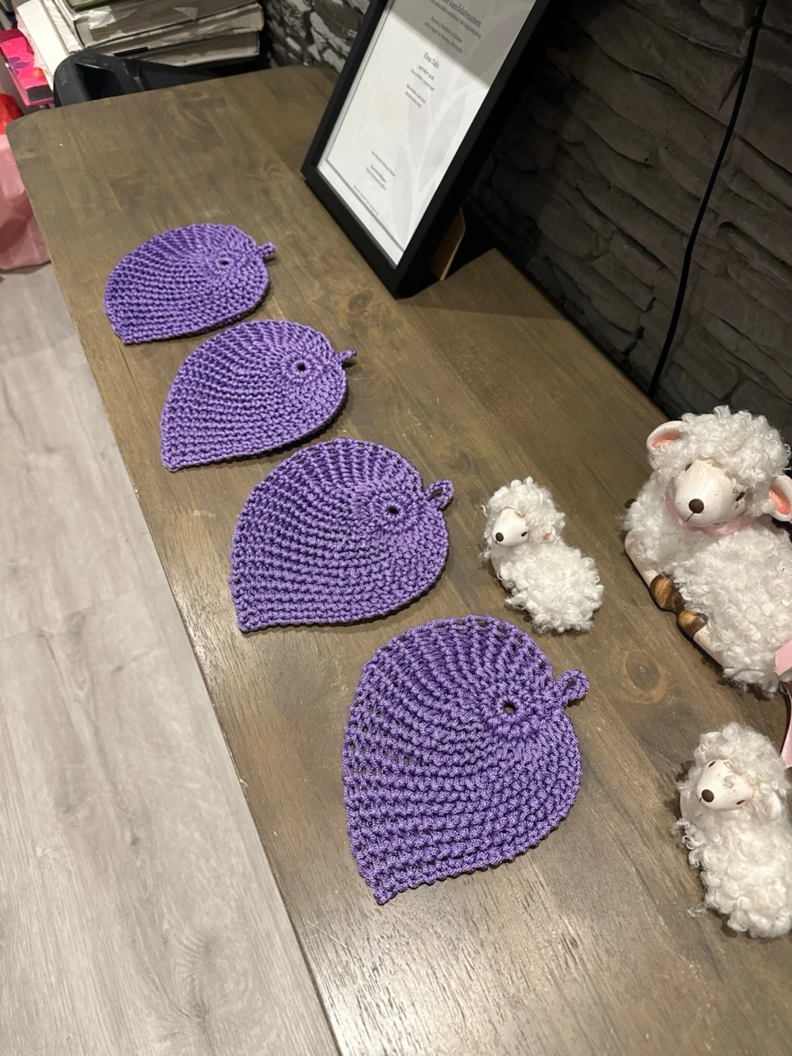 Hand virkade kaffe underlag  - 2