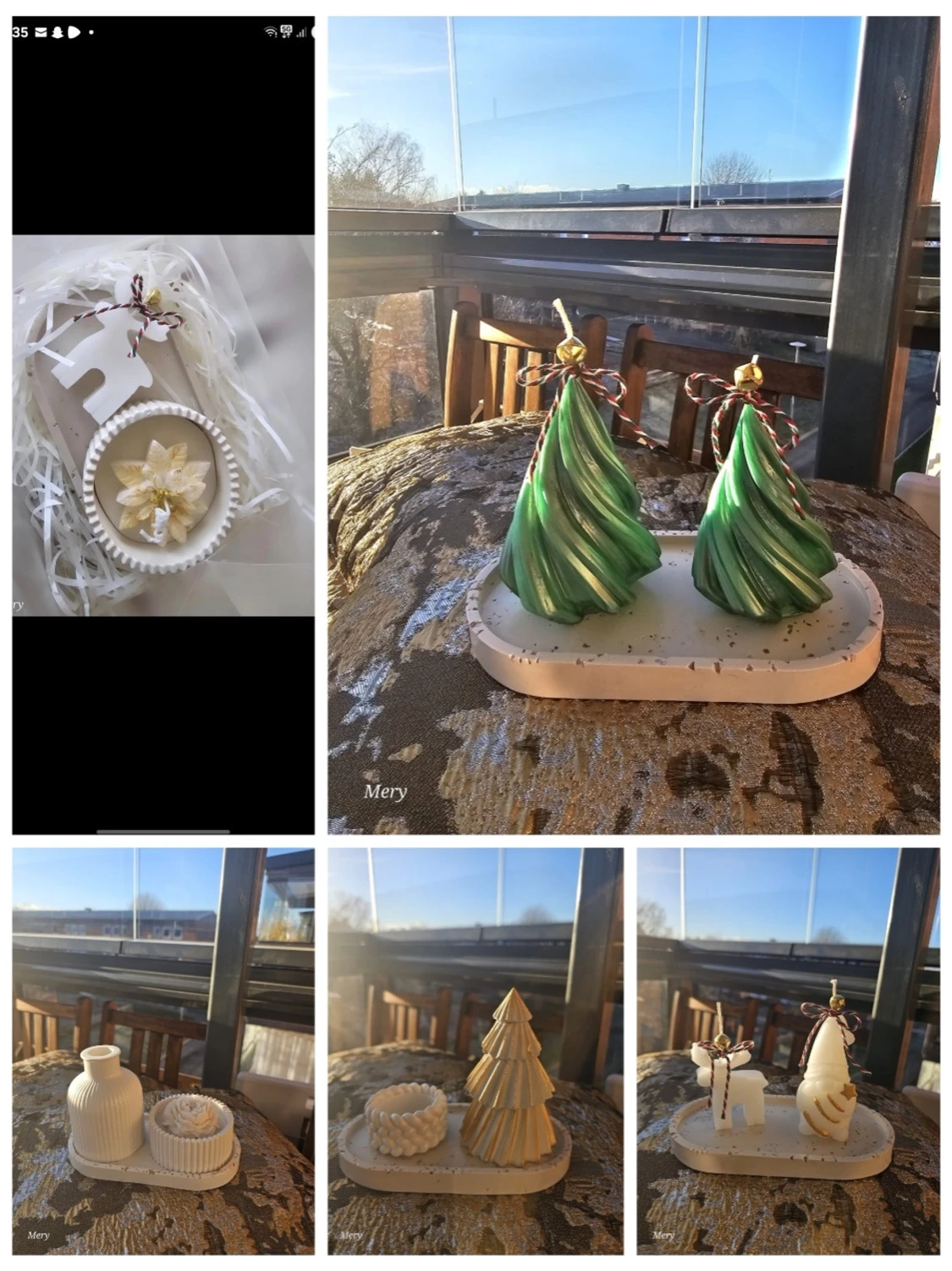 Grön julgran-väst i stearin - 1