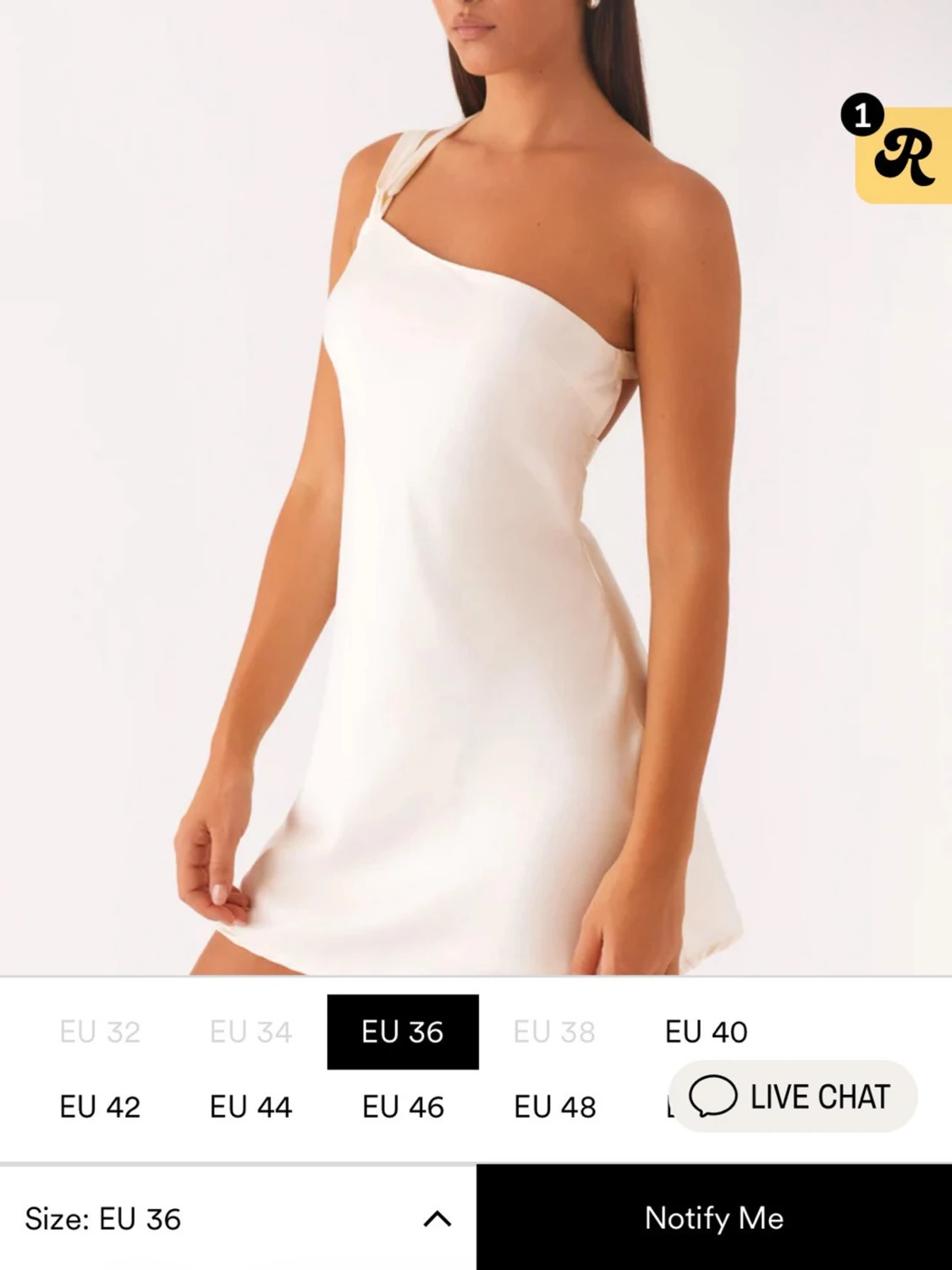 Vit omlott one shoulder klänning