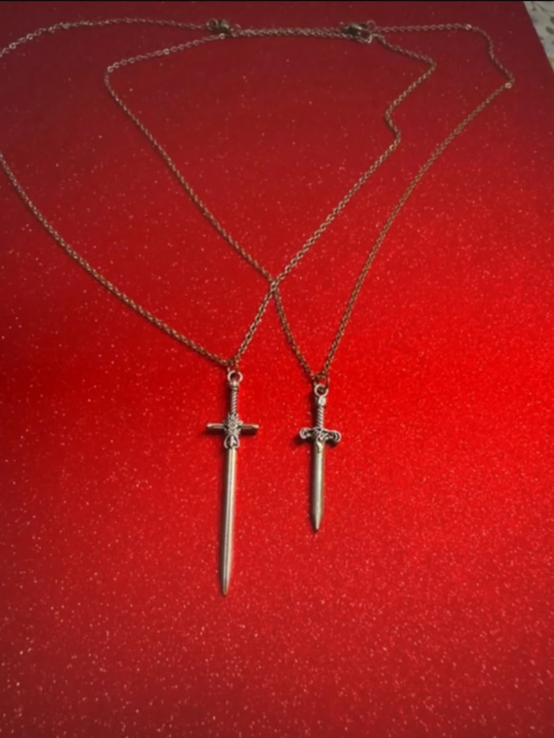 Silverhalsband x2 svärd - 3