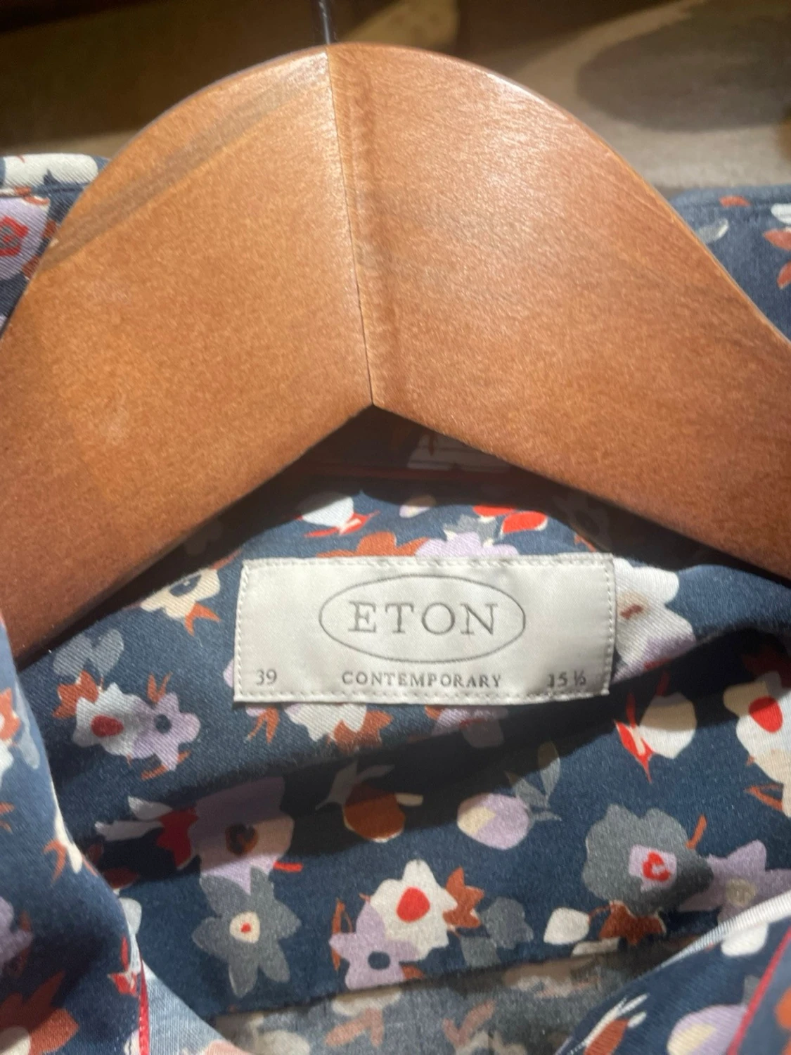 Blommig skjorta från Eton, strl 39 - 1