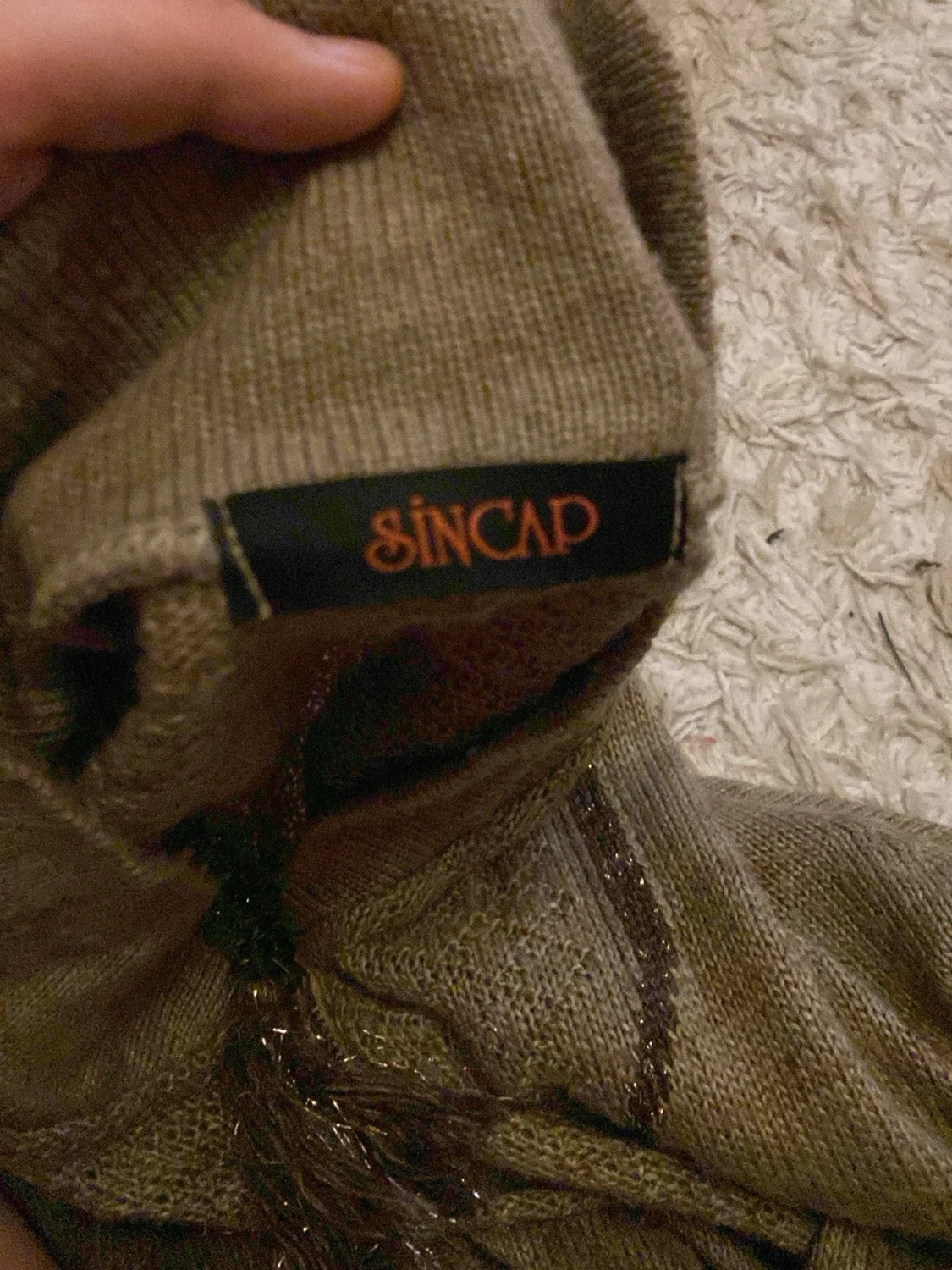 Beige lång kofta från Sincap - 2