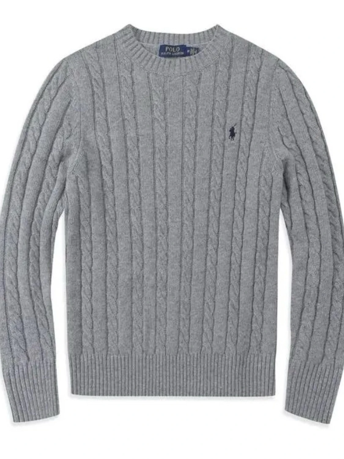 Grå kabelstickad tröja Polo Ralph Lauren