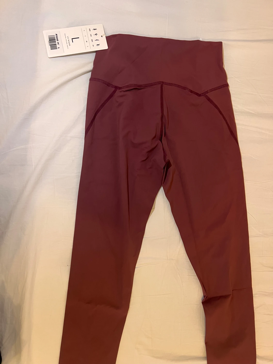 Vinröda leggings från La Nikar, stl L - 5