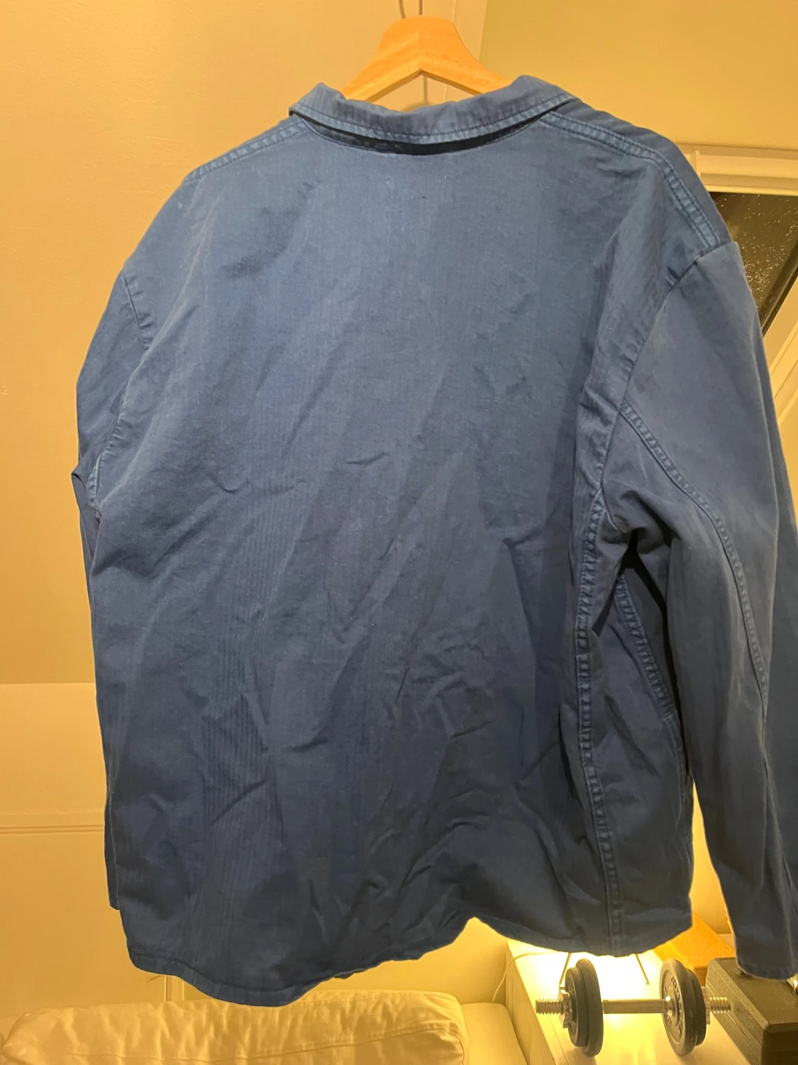 Blå overshirt i bomull, storlek L - 1