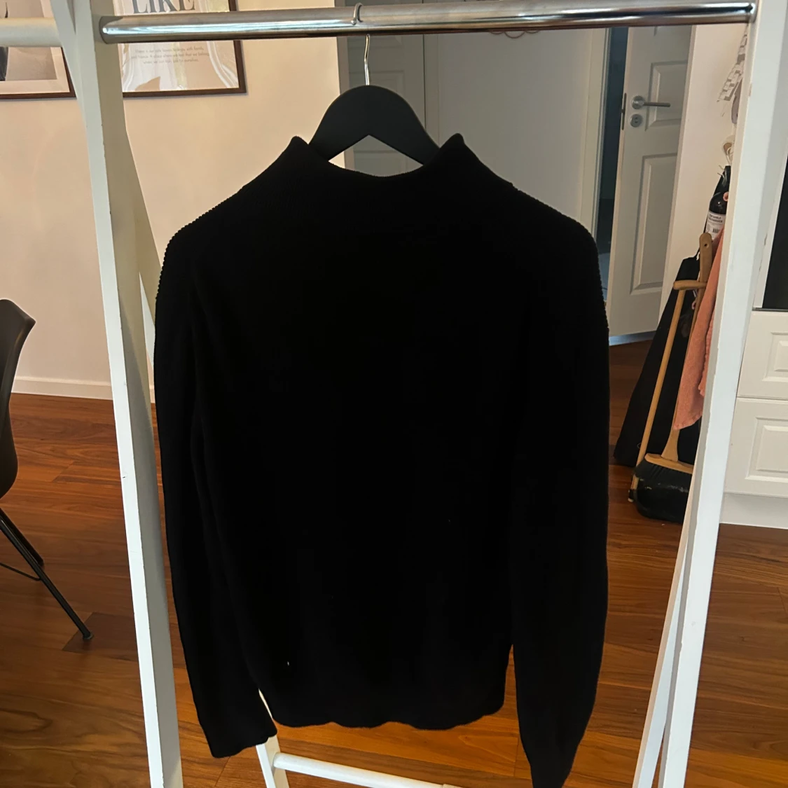 Svart stickad half zip-tröja H&M - 1