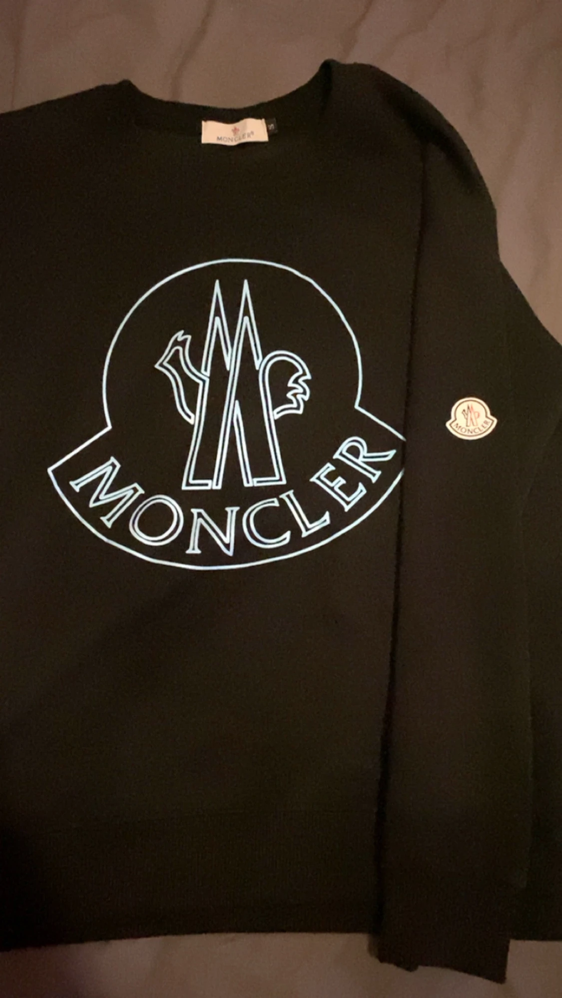 Svart Moncler sweatshirt med stor logga - 5