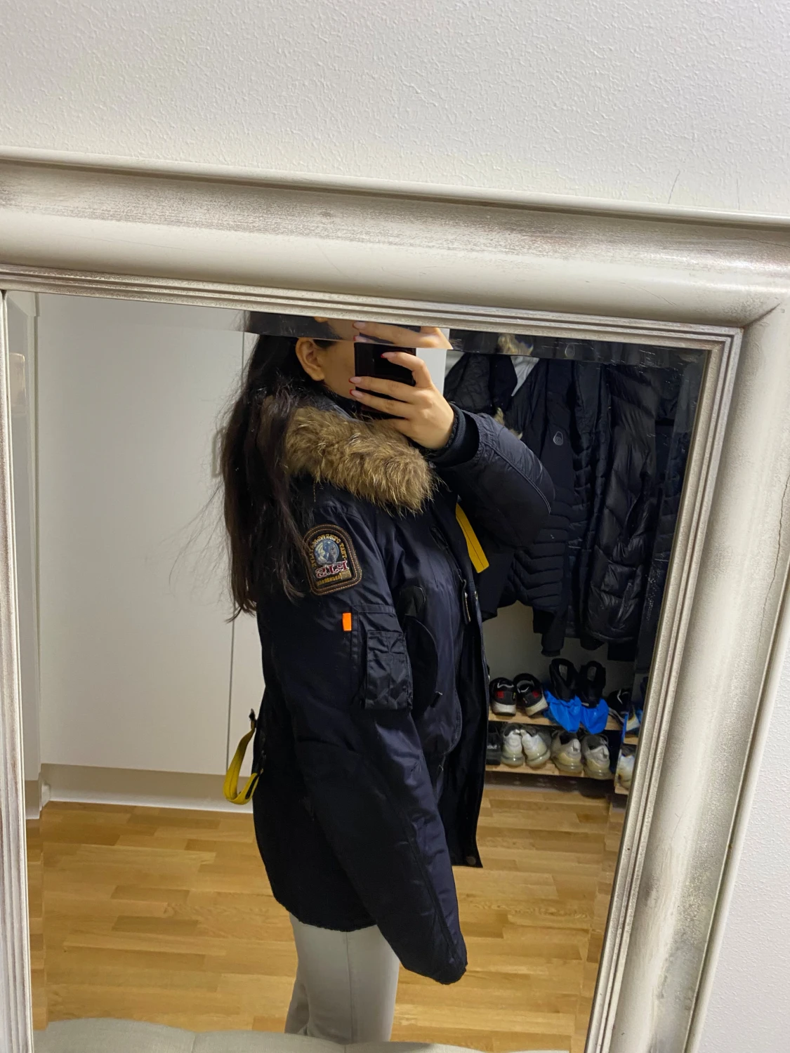 Parajumpers mörkblå parkajacka med päls