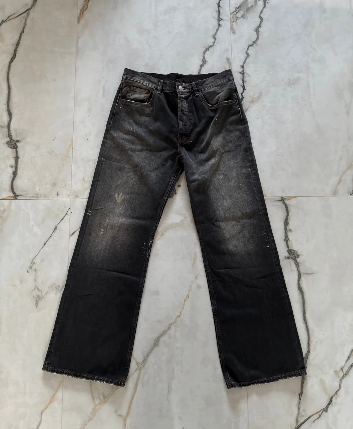 Acne studios 21 m spray paint jeans, straight legged 