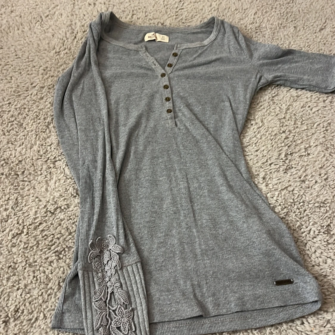 Grå ribbad topp från Hollister XS - 3