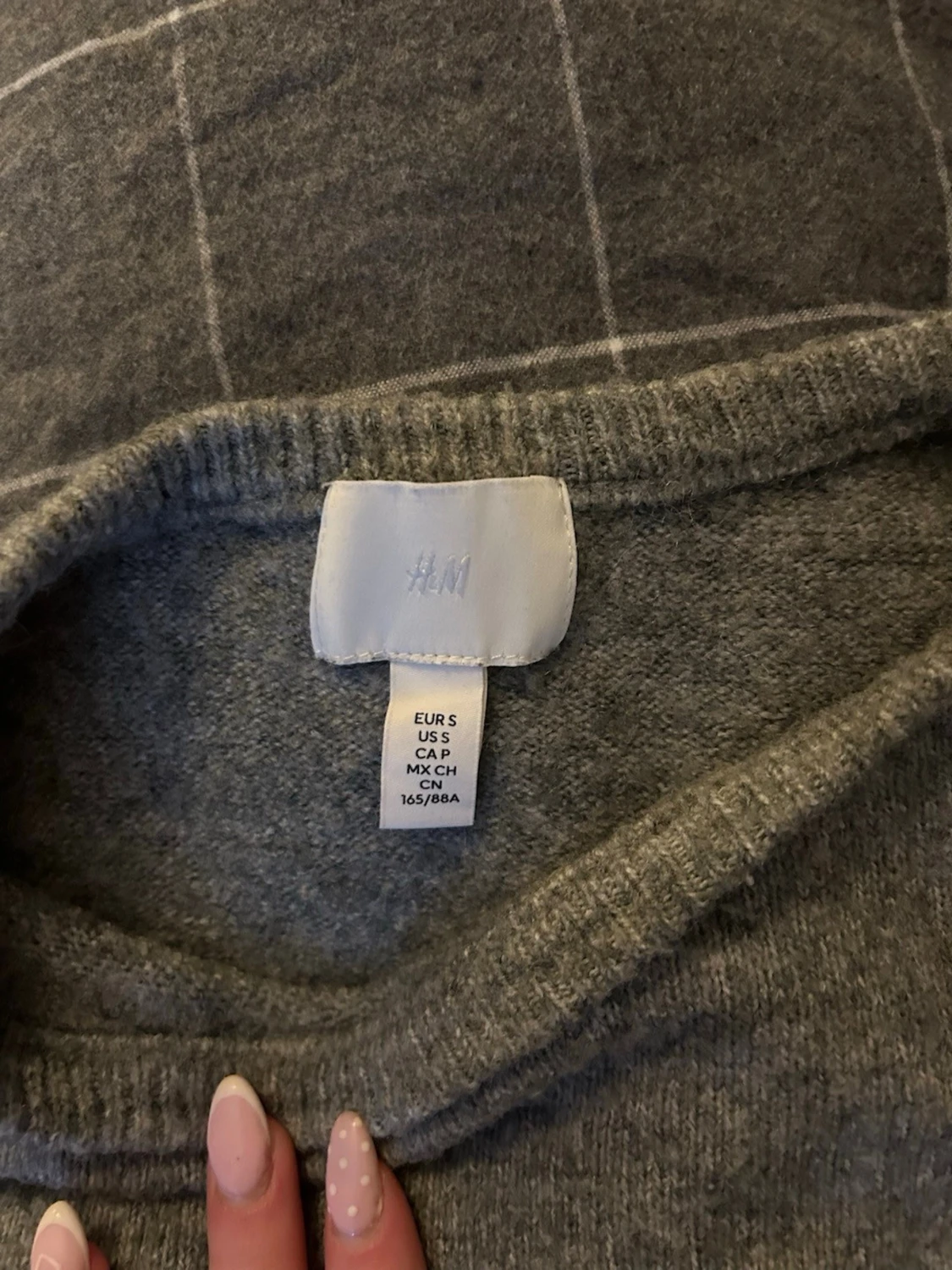 Grå stickad kortärmad tröja H&M - 1