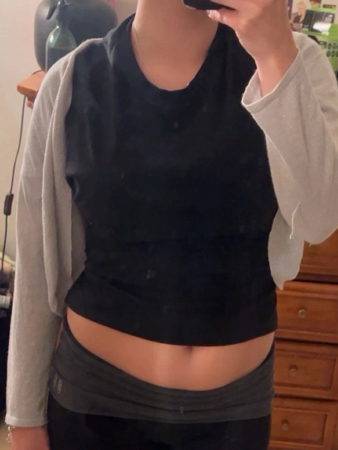 Ljusgrå glittrig kofta