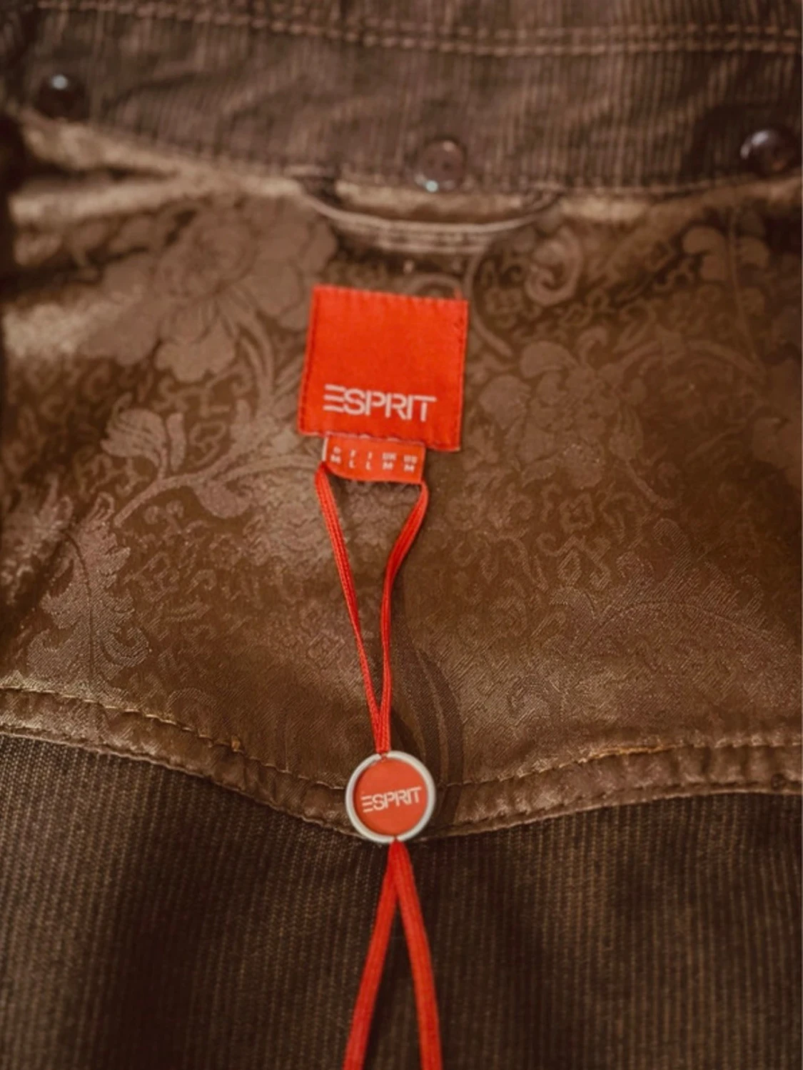 Brun manchesterjacka med fuskpäls från Esprit M - 1