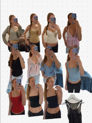 Säljer toppar i olika färger,stilar o en huddie  - Säljer toppar i olika färger och modeller, perfer sommaren o en huddie.Här finns allt från croppade linnen, omlottoppar, spetslinne och volangtoppar i färger som röd, blå, beige, svart, marinblå o rosa. Skriv för mer info eller frågor eller bilder ❤️de kostar mellan 50 o 250 kr 