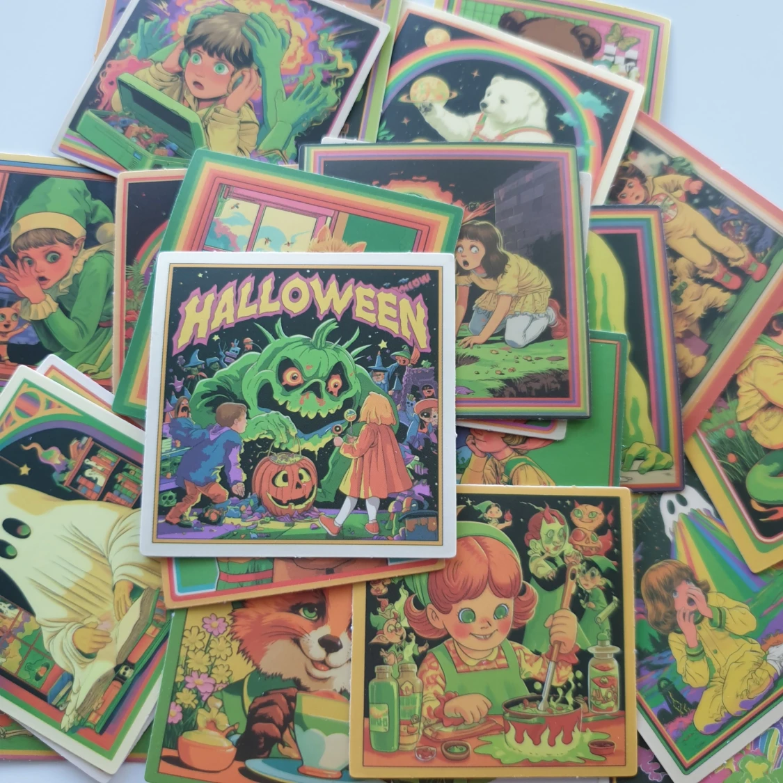 25st halloween med gammaldags stil, klistermärken/stickers - 