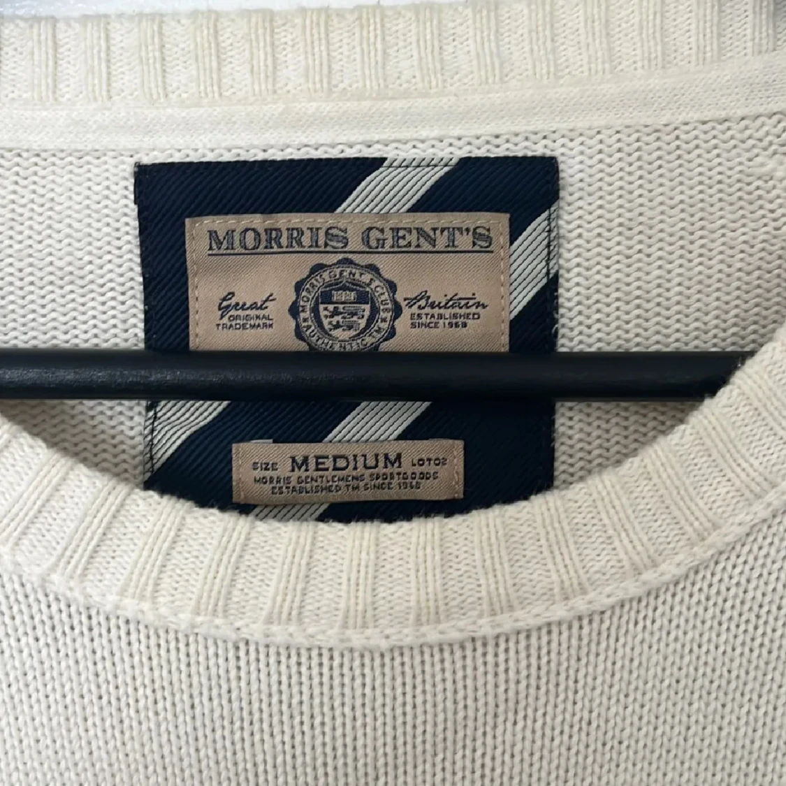 Vit stickad tröja Morris Gent's M - 1