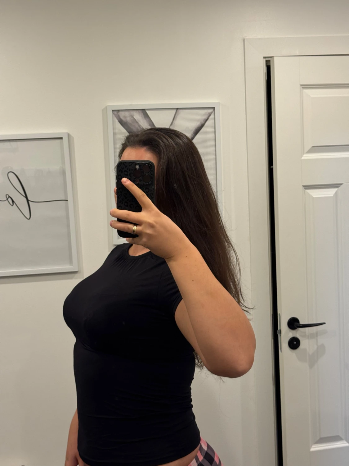 Svart tight t-shirt i stretch - 2