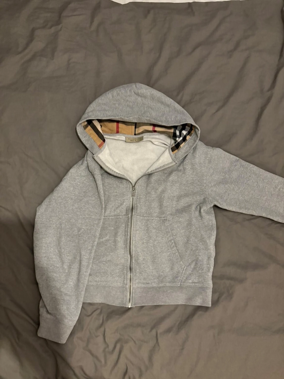 Grå Burberry hoodie med dragkedja - 5