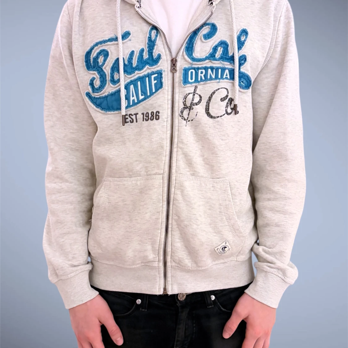 SoulCal&Co ljusgrå hoodie   - 2