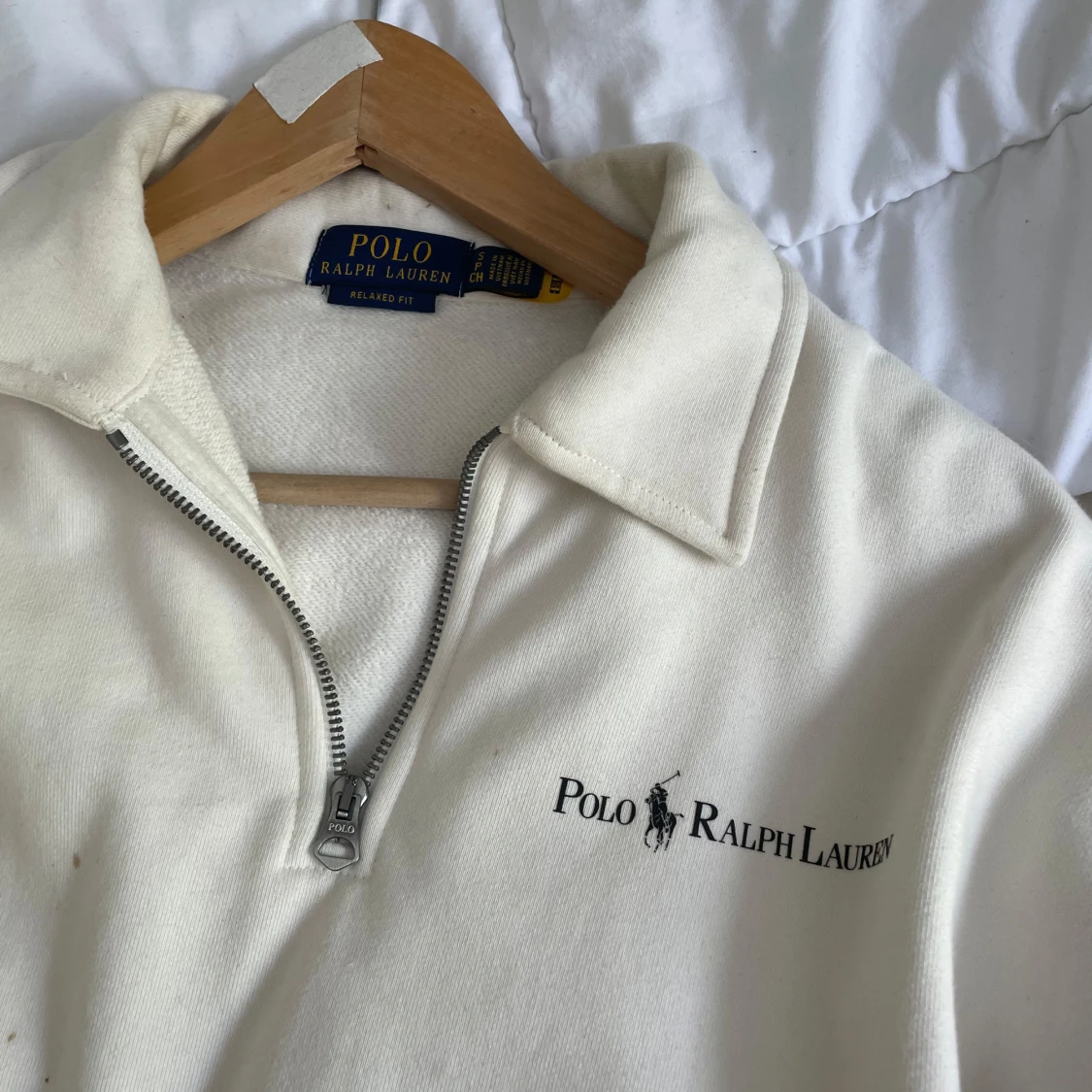 Vit half zip tröja Polo Ralph Lauren