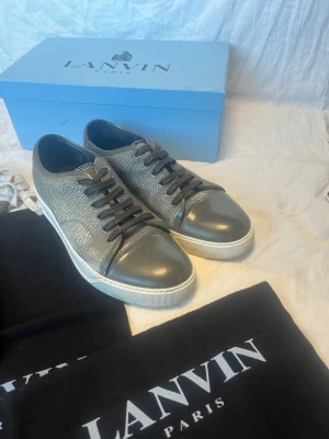 Lanvin sneakers 42 - Ett par lanvin sneakers i storlek 42, de är i använt skick 7/10, och passar storlek 42/43. Låda, 3dustbags kommer med samt kvitto. Skriv vid någon fundering🙌
