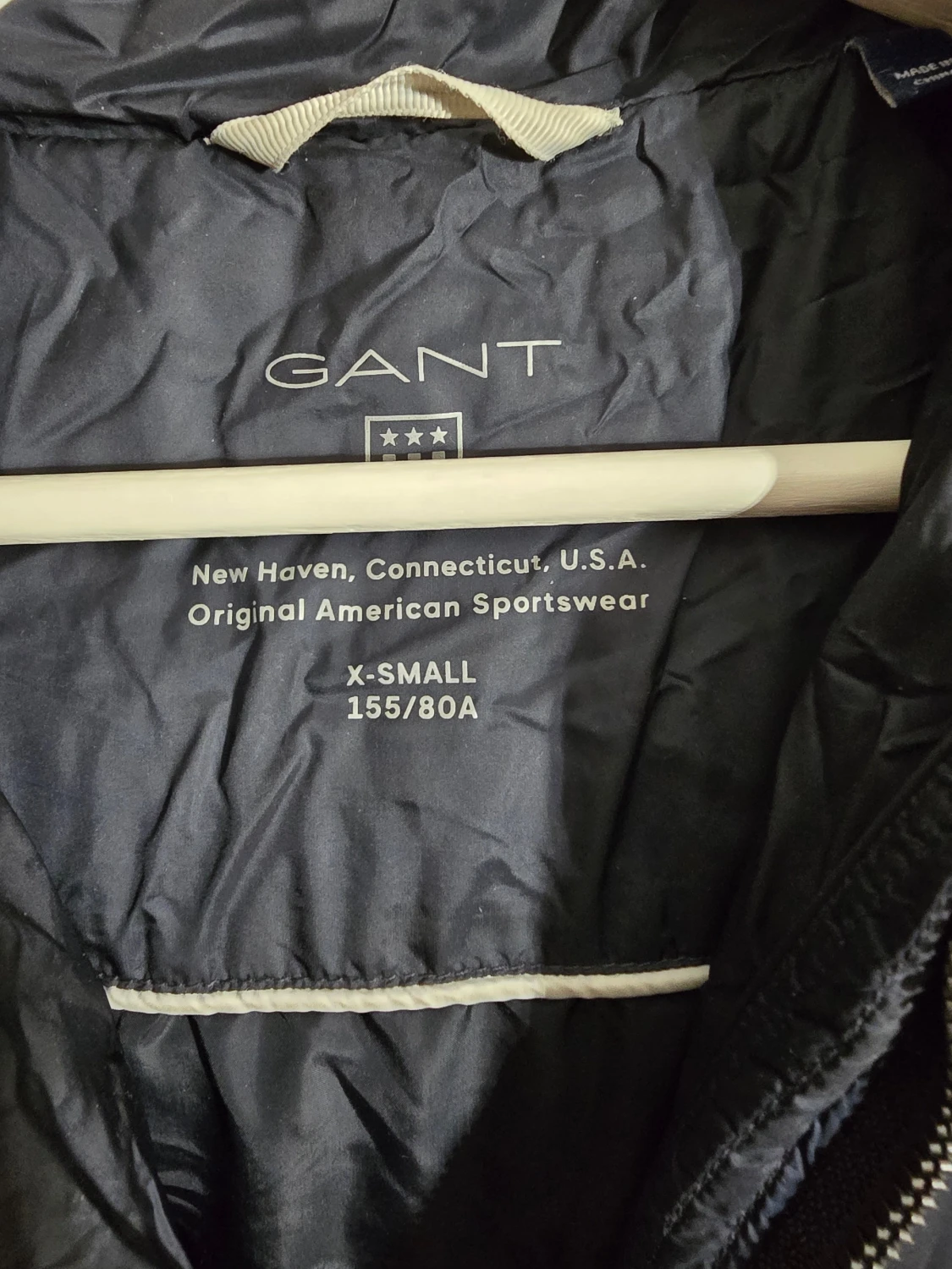 Mörkblå lång dunjacka från Gant - 4