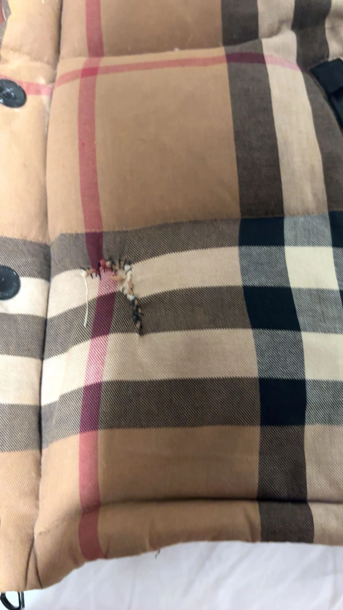 Rutig pufferjacka med huva - 2