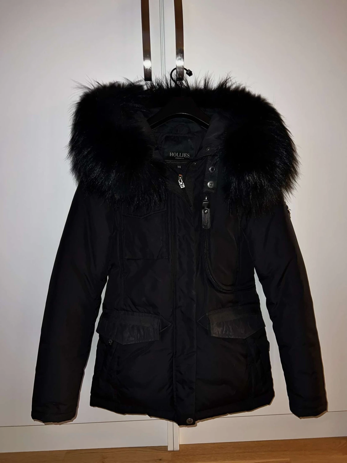 Svart vinterjacka Hollies med päls - 2