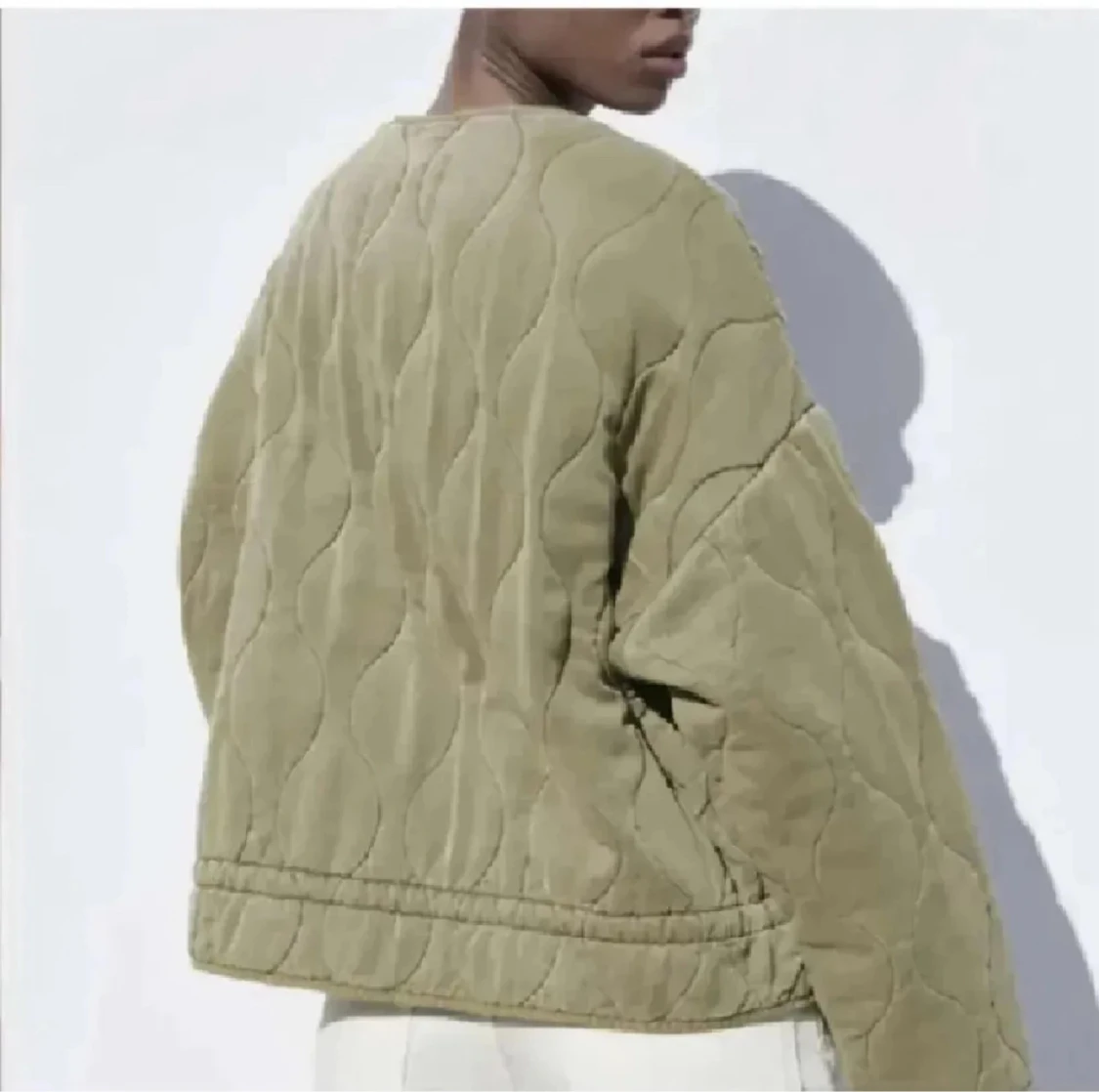 Grön quiltad jacka Zara  - 1