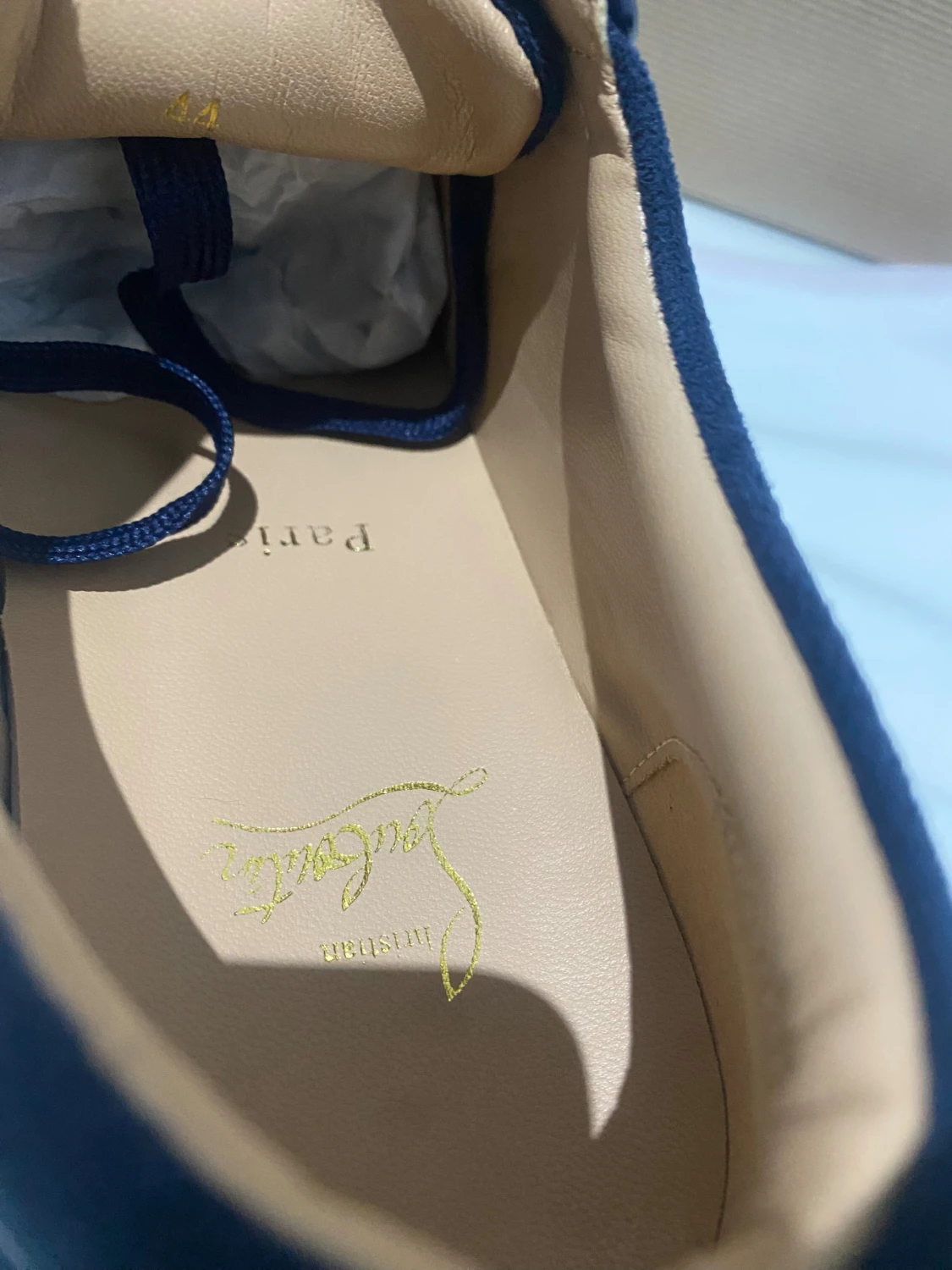 Christian Louboutin blå sneakers med nitar - 2