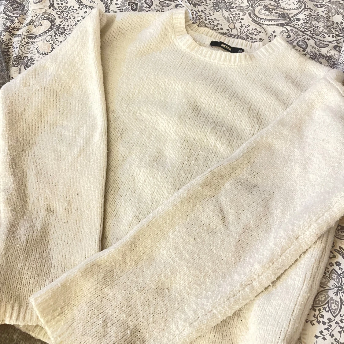 Vit stickad tröja från Bik Bok - 2