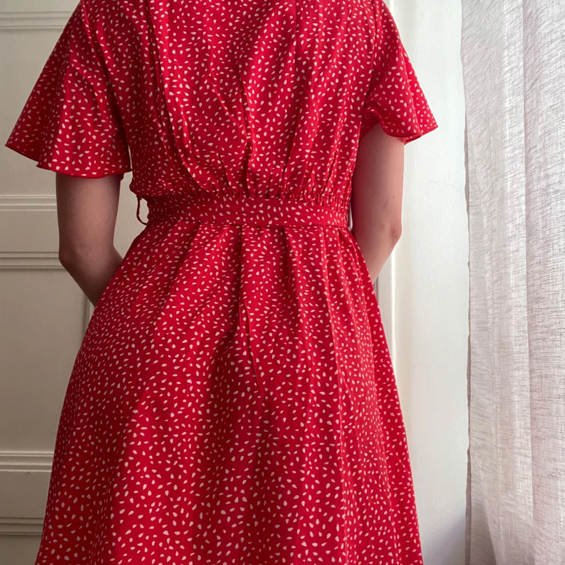 Röd omlottklänning från SHEIN S - 1