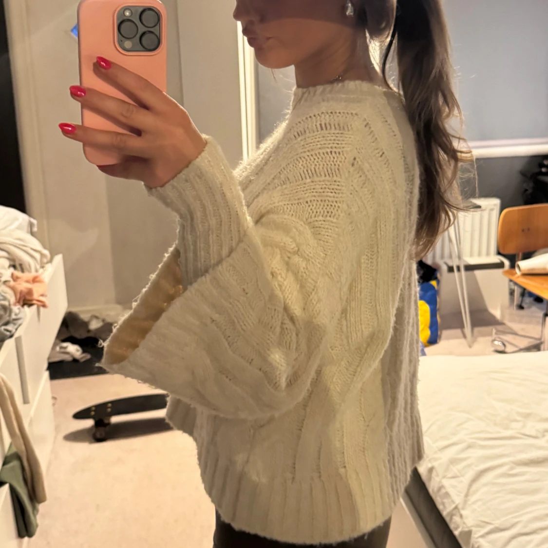 Zara stickad tröja med trekvarts (dubbel armar) - 2