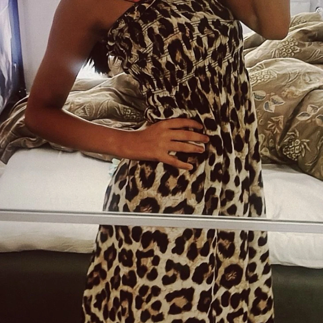 Leopardmönstrad långklänning - 4