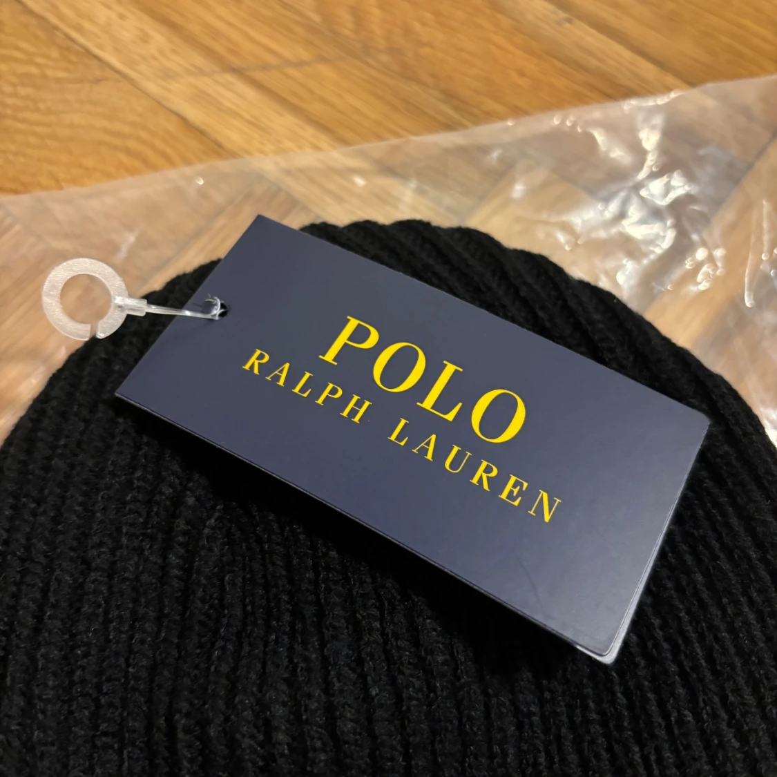 Svart ribbstickad mössa Polo Ralph Lauren - 1