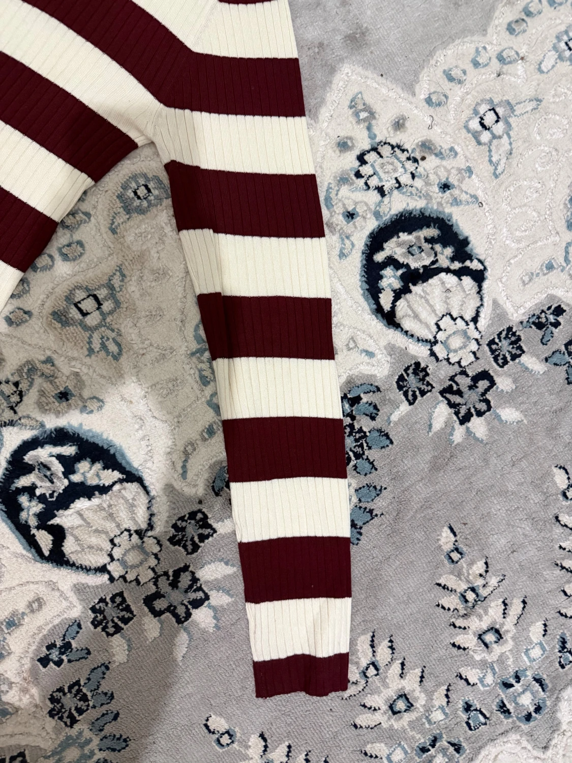 Randig vinröd och vit tröja JDY - 2