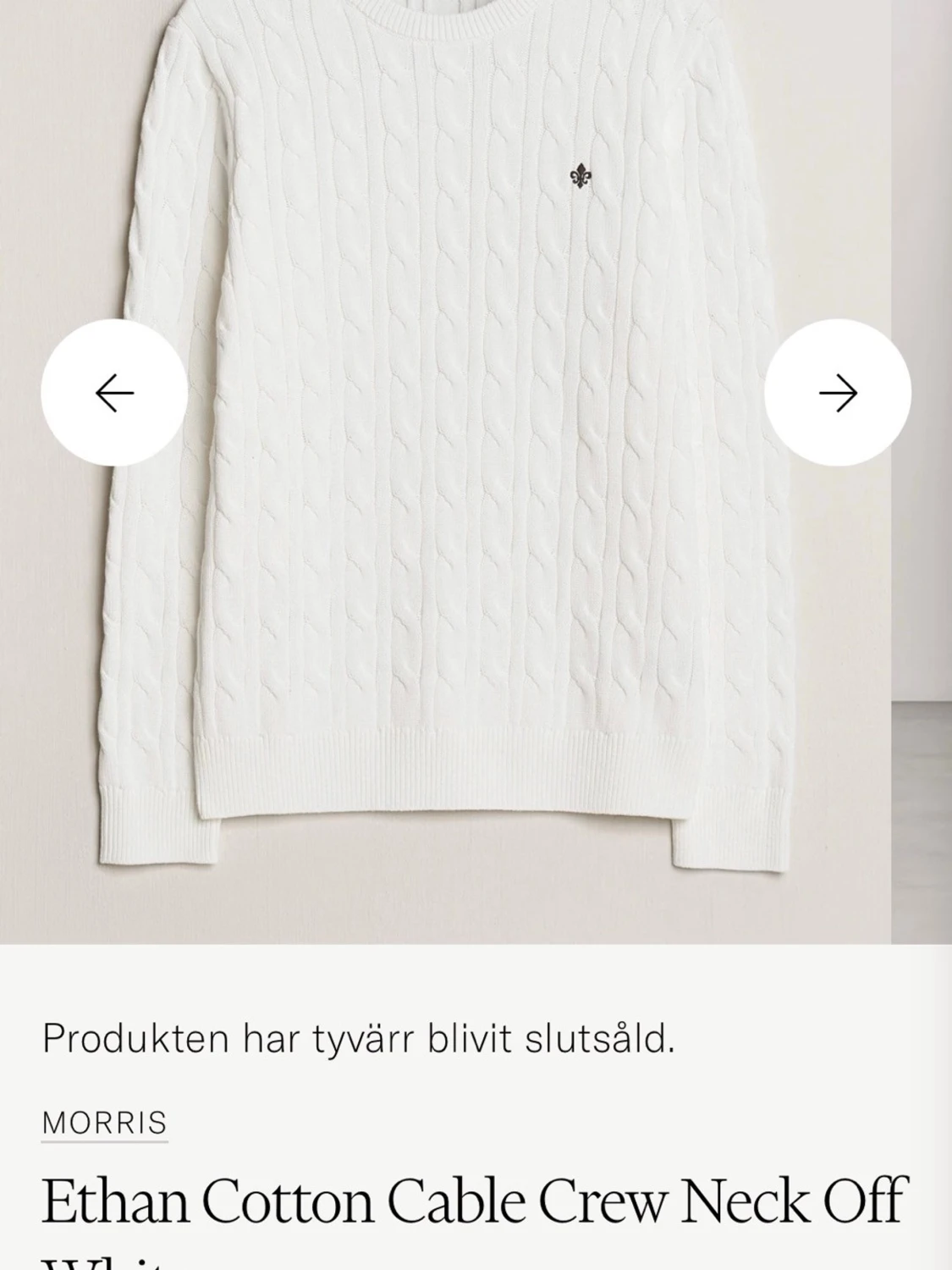 Vit kabelstickad tröja från Morris - 4