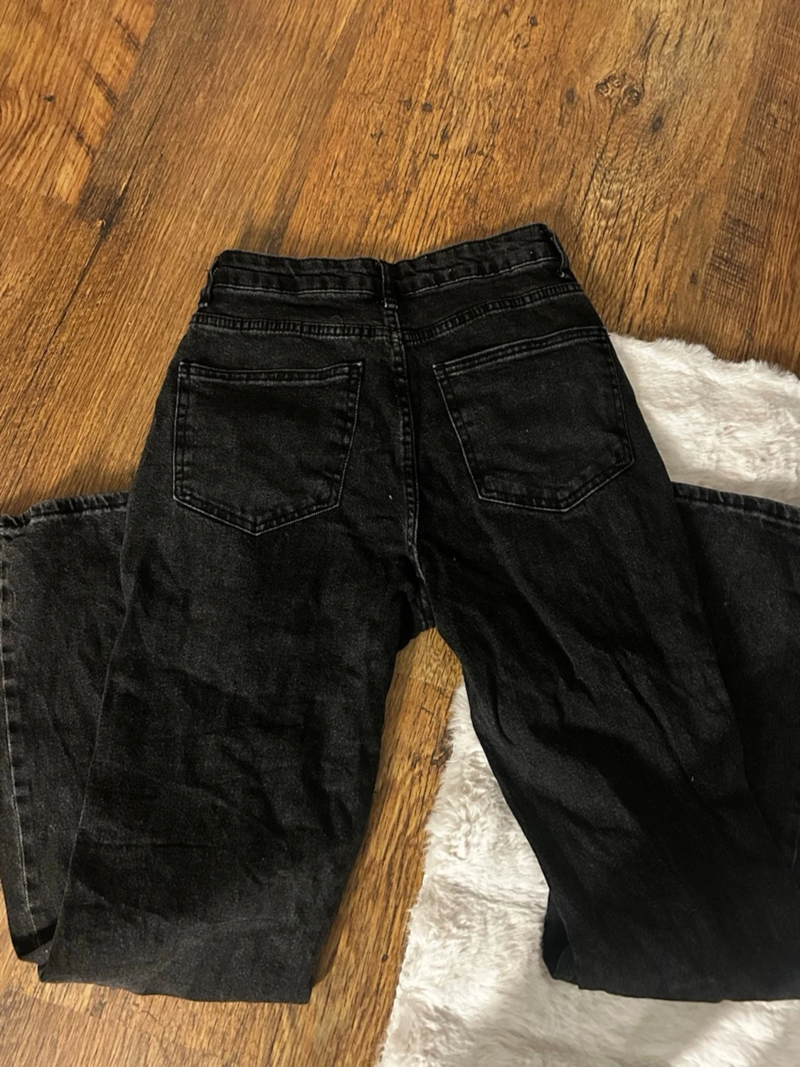 Svarta wide jeans med hög midja