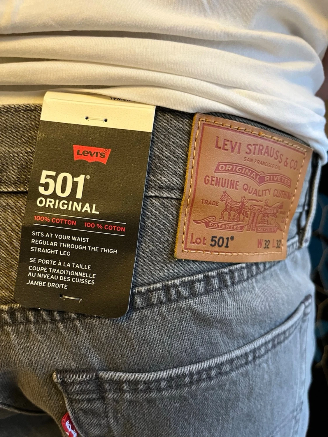 Levi's 501 grå jeans straight fit - 2