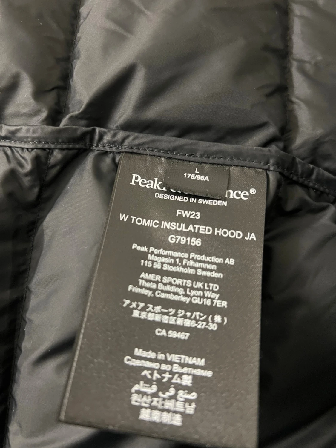 Svart pufferjacka Peak Performance L - 3