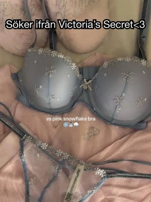 SÖKER FRÅN VICTORIA’S SECRET<3 - Söker detta underklädes settet ifrån Victoria’s Secret i 85B eller 85D i BJ (är osäker på vad jag har då jag har olika i både BH:s och Bodys) och Storlek S i trosor, hade varit ytterst tacksam om någon ville sälja<3 Pris kan diskuteras<3