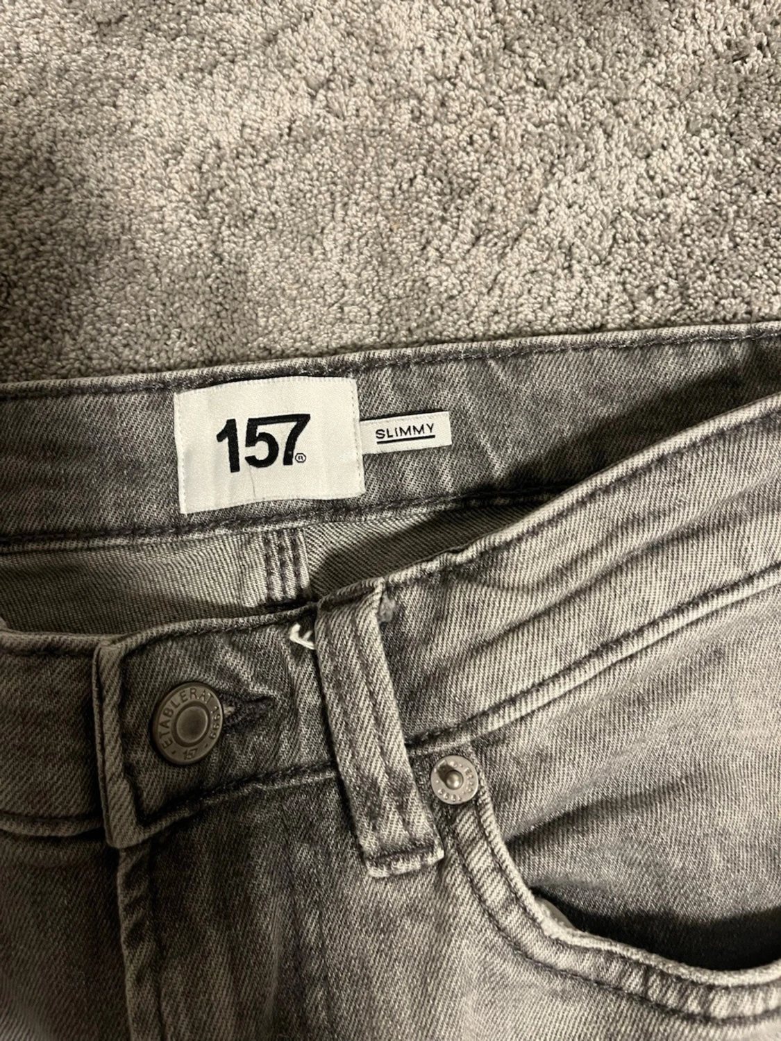 Gråa slim jeans  - 4