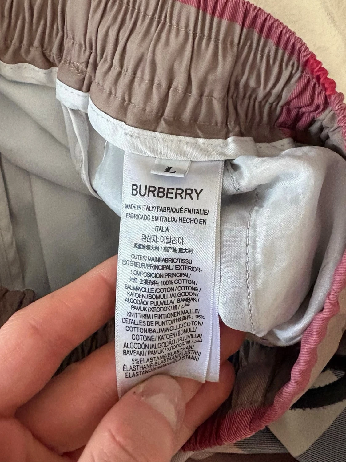 Rutig Burberry shorts med snörning - 3
